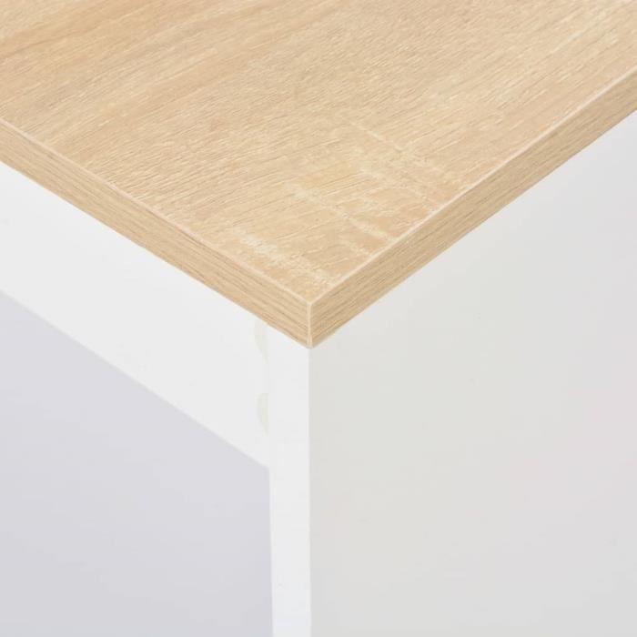 VidaXL Table de bar avec étagère Blanc 110x50x103 cm