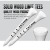 100PCS Bamboo Golf Tees Reduce Friction Side Spin Eco Friendly Durable Pack