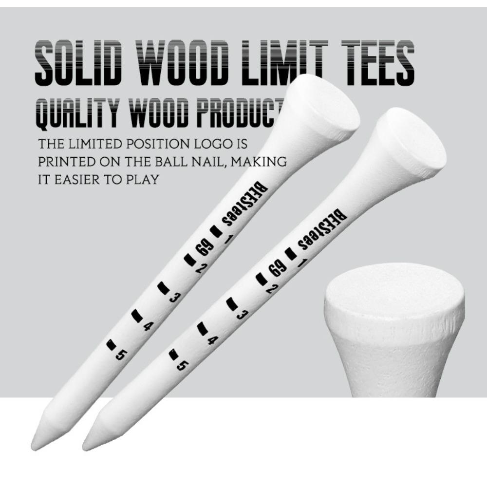 100PCS Bamboo Golf Tees Reduce Friction Side Spin Eco Friendly Durable Pack