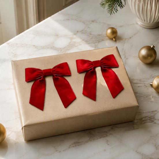 Winter-Heimdekoration 2 Stück Samt-Weihnachtsschleifen, Feiertags-Wanddekoration zum Aufhängen für den Baum, Wiederverwendbare Schleifen-Topper, Hochzeits-Hintergrund, Brautparty, Geburtstag