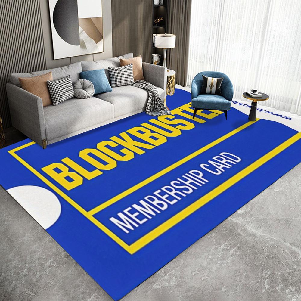 Blockbuster Carpet Lightweight Machine Washable Polyester Membership Card Design Doormat Perfect for Bedroom Kitchen Outdoor