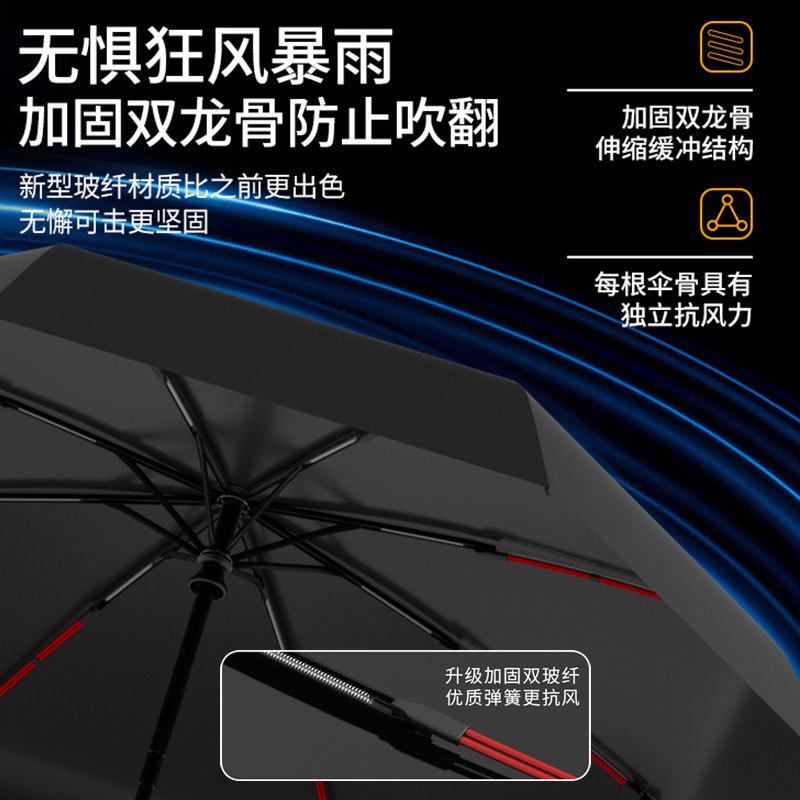 Umbrella automatic 25-inch double keel enlarged and thickened reinforcement wind-resistant men's sun umbrella vinyl sun protection and UV protection