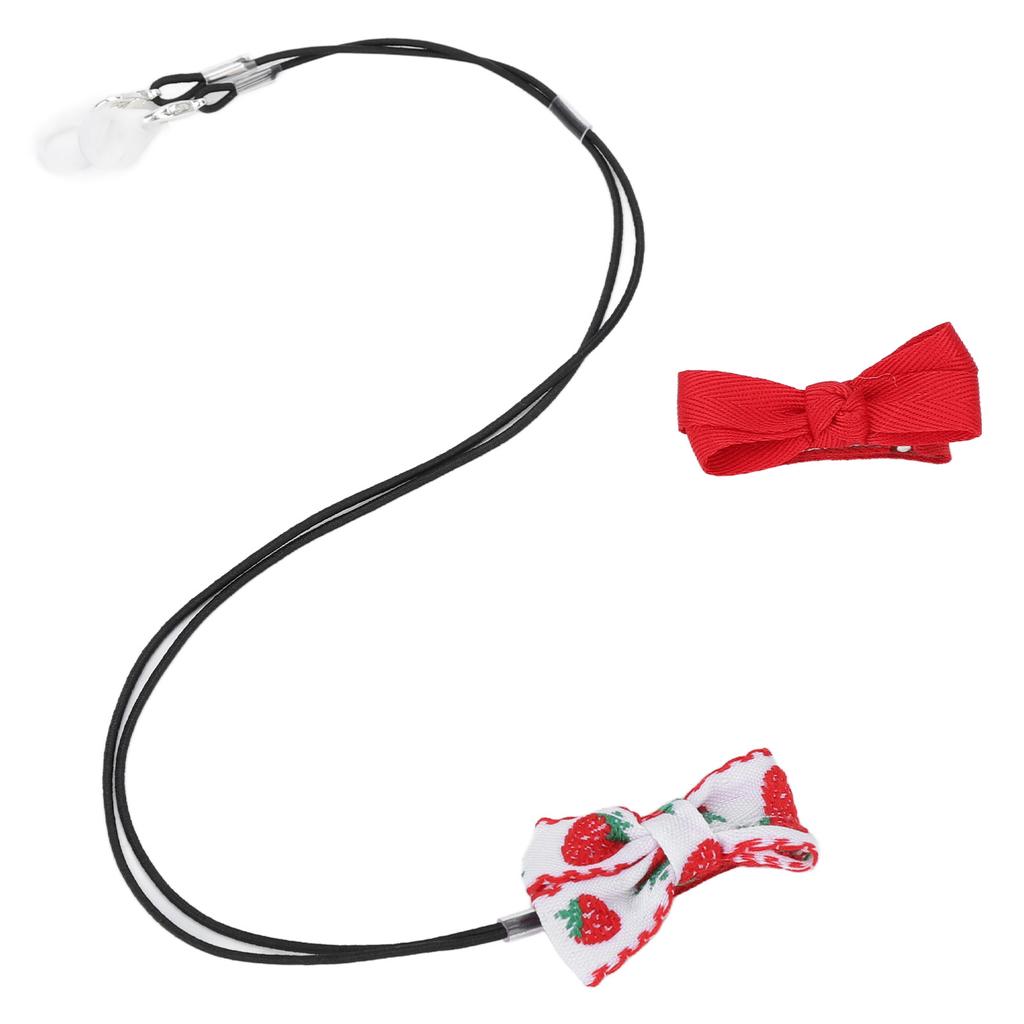 Hearing Aid Clip Rope 2 Fixation Rings Beautiful Bow Clips Prevent Lost Hearing Aids Holder Lanyard