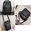 Leather Messenger Bag Men's Crossbody Bags Vintage Shoulder Bag Business Satchel Laptop Bag for Travel Hiking and Working-Black---Black-