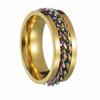 Fashionable and unique multi-purpose stainless steel ring with rotating chain finger ring accessory