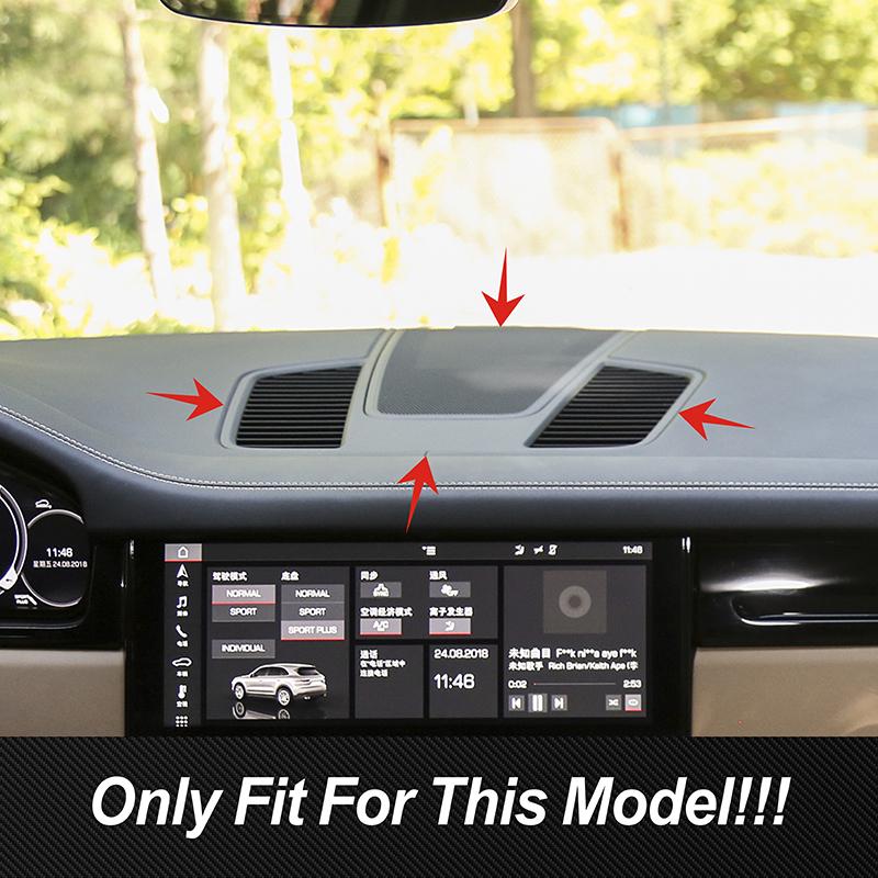 Car Console Dashboard Panel Middle Air Condition Vent Cover Frame Trim Carbon Pattern Accessories For Porsche Cayenne 2018-
