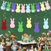 Cartoon Easter Hanging Bunny Set Colorful Cute Party Decoration Flag Decorative Paper Pom Pom Garland Wedding Anniversary