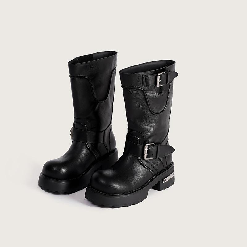 

Темный Дом Старая Обувь Толстая Подошва Поднятый Носок Ботинки Мартин Ремень Короткие Ботинки Ботинки с Большой Головой Ботинки Локомотив 40 чёрный