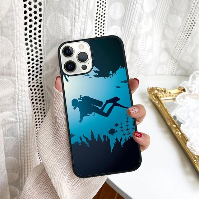 Scuba Diver Underwater Diving Phone Case For Samsung Galaxy S10 S22 S23 S24 Note 10 20 Lite S20 Plus S21 Ultra Back Cover