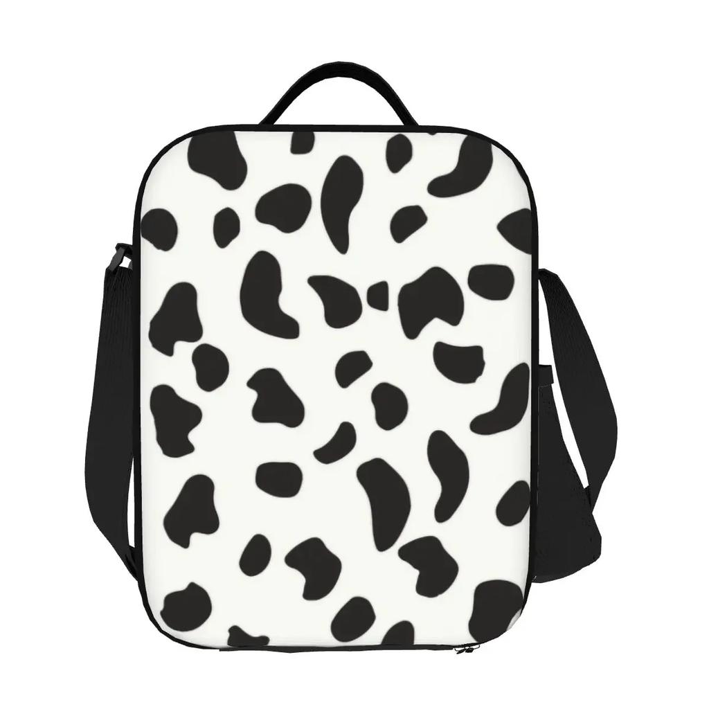 Dalmatian Spots Design Insulated Lunch Tote Bag for Polka Dot Leopard Carriage Firehouse Plum Pudding Dog Resuable Bento Box