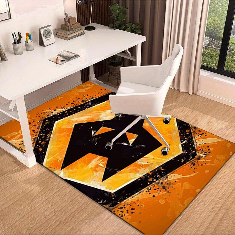 Wolves Football Club Emblem Printed Area Rug for Office, Chair Rug, Decorative Carpet Floor Mat, Large Size Fan Gifts Christmas Gifts