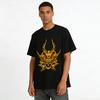 Golden Dragon Head Print Trendy Casual Loose Fit Men's Short Sleeve T-Shirt Pure cotton T-shirt