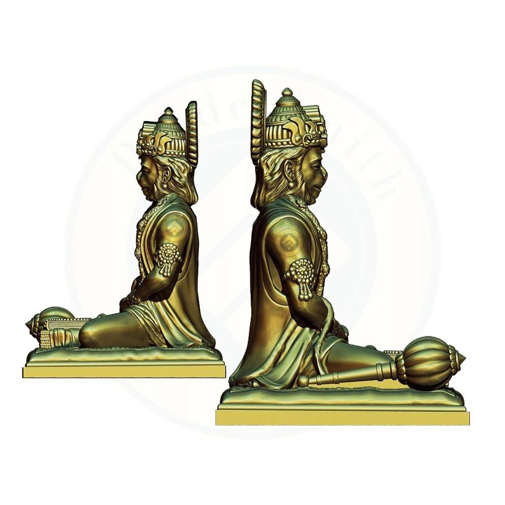 Bajrangbali Hanuman ji Idol Statue murti for Car Dashboard Home Decoration Puja Mandir Bronze Color