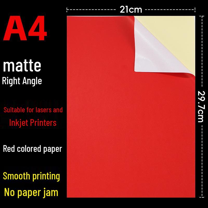 A4 Glossy/Matte Color Self-Adhesive Stickers for Inkjet & Laser Printing