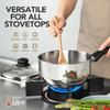 MICHELANGELO Nonstick Saucepan Set Stainless Steel Milk Pot with Bakelite Handle 1QT & 2QT &3QT Saucepan with Lid for All Stoves