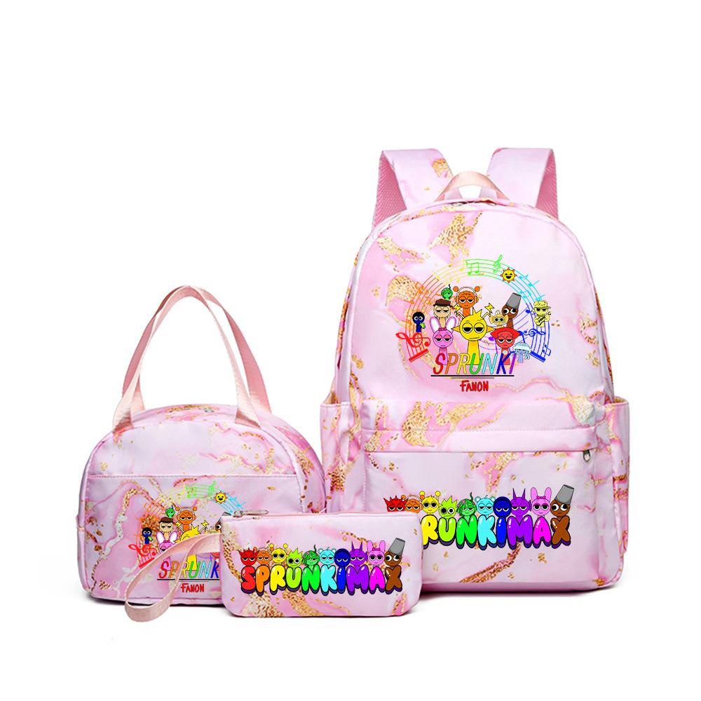 3D New Game Rhythm Box Sprunki School Bag Backpack Elementary and Secondary School Backpack Crossbody Bag Pencil Bag