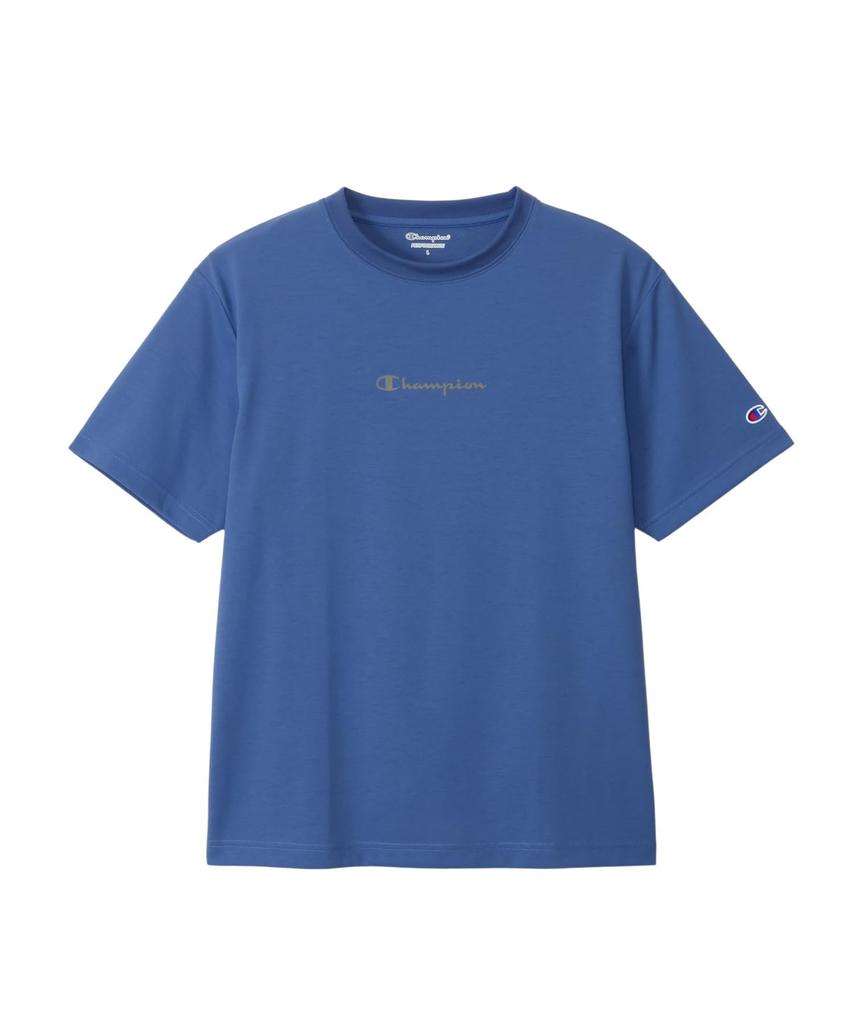 Champion Short Sleeve Round UV Script Logo Print T-Shirt, C3-BS320-350-L, Neck, Quick-Drying, Protection, Water-Repellent,