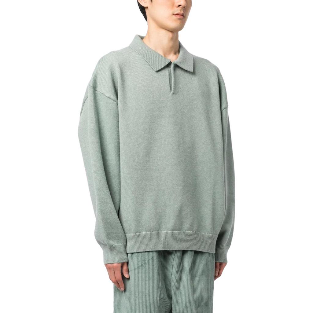 Fear of God Essentials Knit Long-Sleeve Polo Sycamore Men Tops Green 192BT222181F