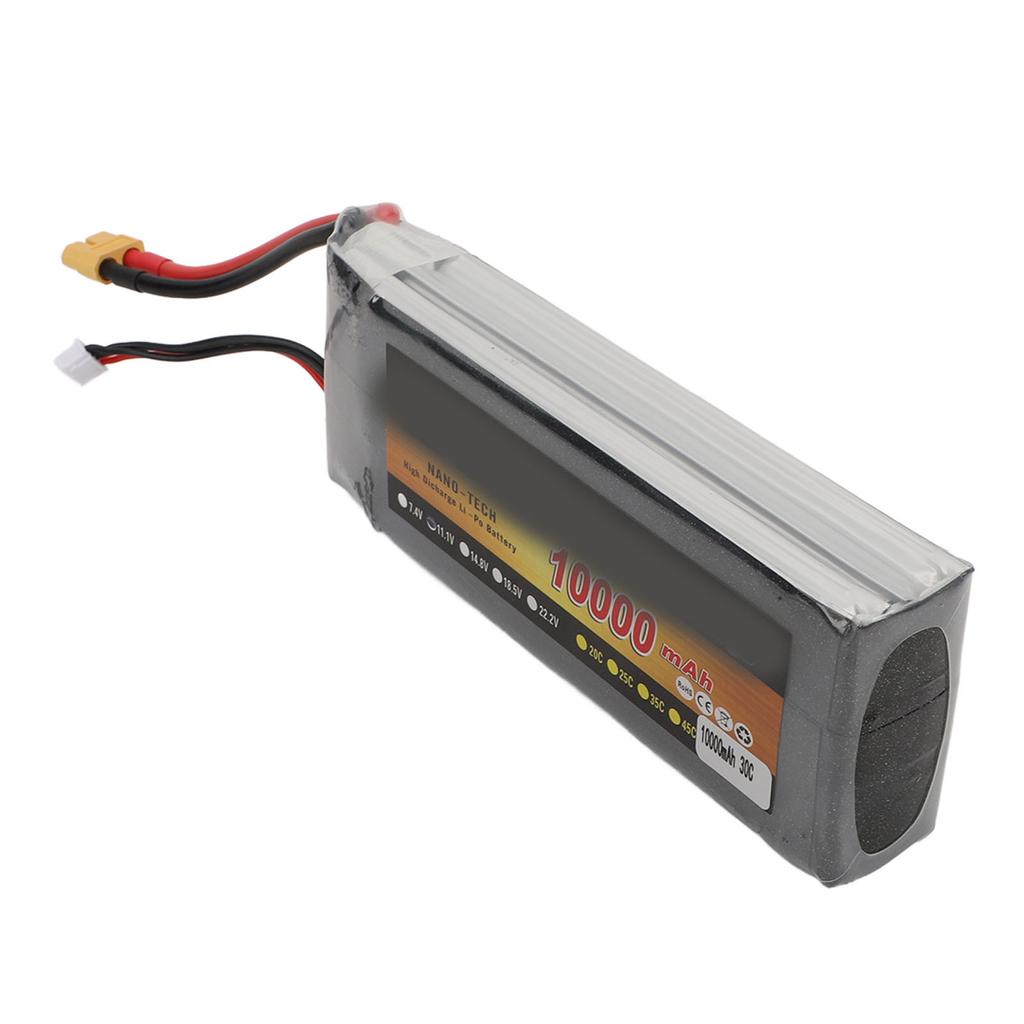 11.1V 10000mAh Lithium Battery with XT60 Plug Lightweight Portable 3S 30C Battery Replacement F