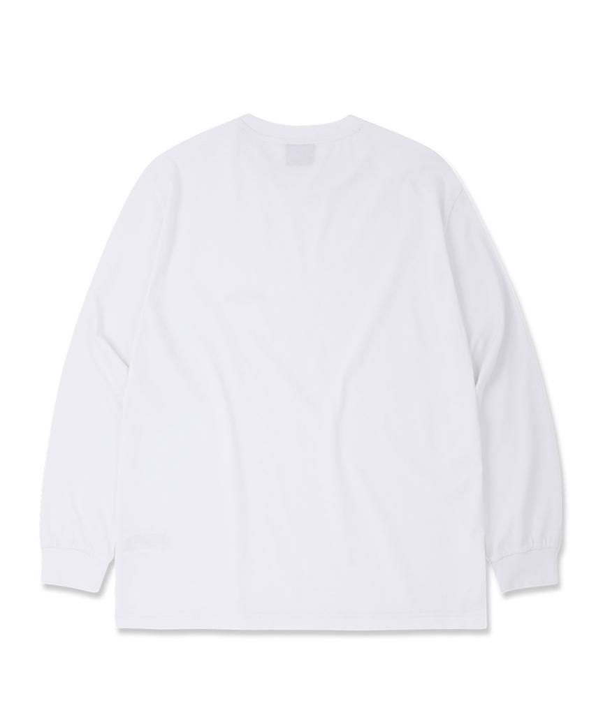 DOLPHIN WAVE APPAREL Dolphin Arch Logo Long Sleeve T-Shirt White