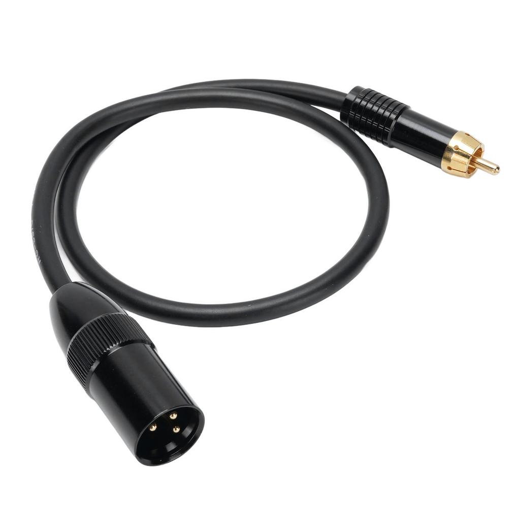 XLR Male To AV Plug Cable 0.5m Length Copper Core Gold Plated XLR Male 3 Pin To AV Phono Plug Cable