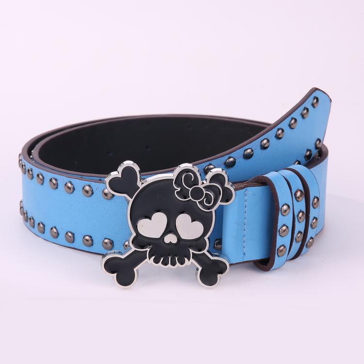 Original Punk Rock Style Belt Female Skull Wide Waist Seal Rivet Spice Girl Belt Men And Women