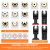 Oscillating Saw Blade Set 10/18/26Pcs Universal Titanium Bimetal Oscillating Multitool Blade with 3 Adapter for Wood PVC Cutter