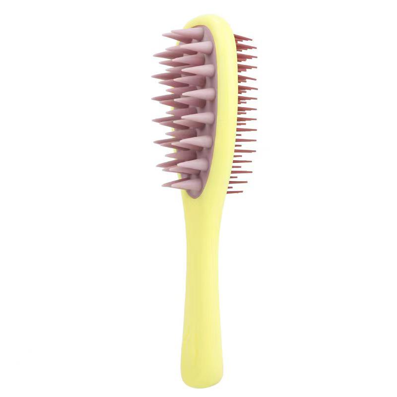 Double-Sided Long Handle Scalp Massage Shampoo Brush & Air Cushion Comb for Wet/Dry Use