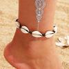 Beach Wind, Seashells, Hand-Woven Black Rope, Seashells, 9 Shell Anklets For Women'S Feet