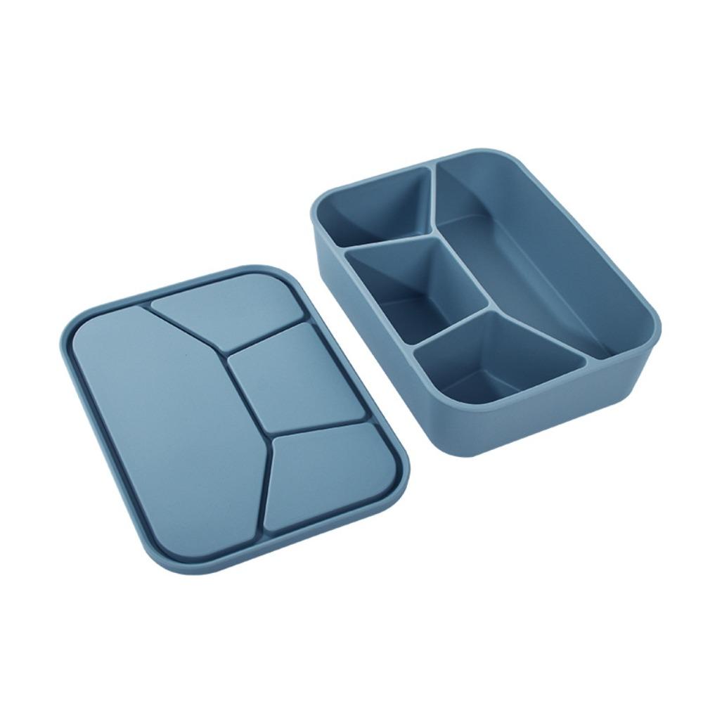 4 Compartment Silicone Lunch Box Microwave Safe Fresh-keeping Box Durable Food Container  Worker