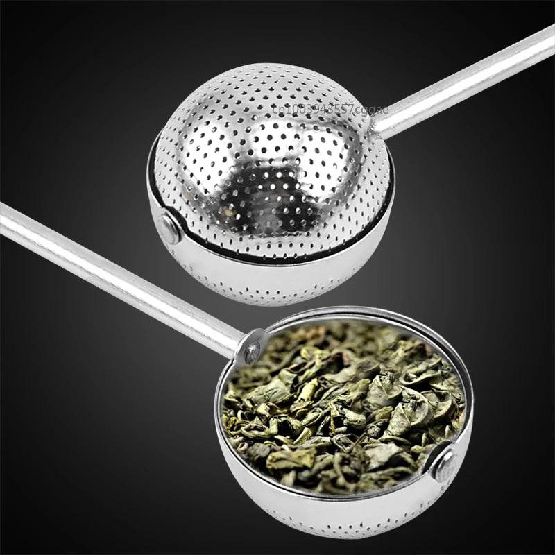 Multifunction Tea Infuser Single-sided Rotating Tea Infuser Ball Tea Filter Mesh With Soft Handle Portable Fine Mesh Filter