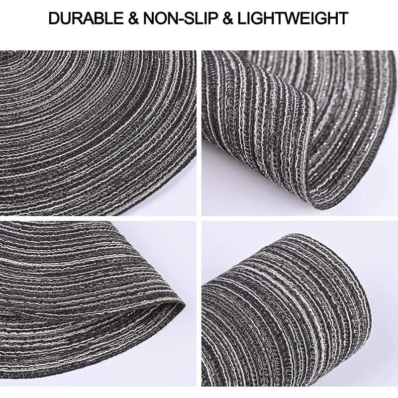 1Sets Round Woven Place Mats Coasters Set Braided Place Mats Coaster Waterproof Plate Mats for Kitchen Wedding Dining Table