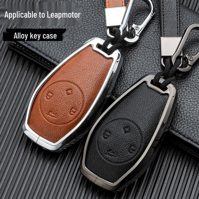 Leather Alloy Full Coverage Key Shell for Leapmotor T03/C11/C01/S01
