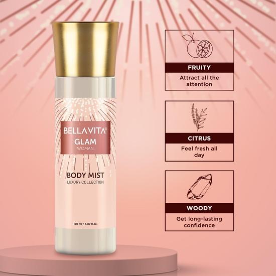 Bella Vita Luxury Unisex Adult Musk Senorita & Glam Body Spray Mist Perfume Combo With Long Lasting Refreshing Floral , 150 Ml Each