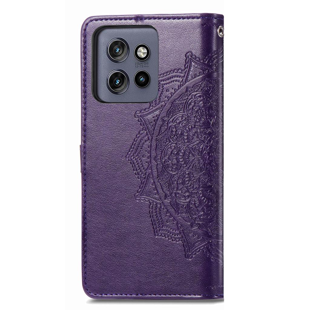 Wallet Case For Motorola ThinkPhone 25 5G/Moto S50 5G/Edge 50 Neo 5G Mandala Flower Leather Phone Cover Stand View