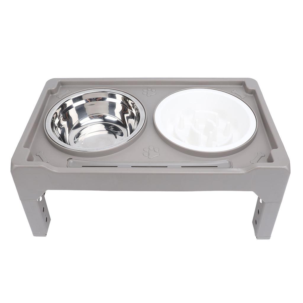Elevated Dog Bowl Adjustable Height Promote Healthy Digestion Antislip Slow Feeder Food Water Bowl