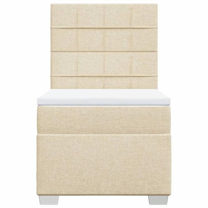Maison Exclusive - Sommier à lattes de lit avec matelas Crème 90x200 cm Tissu