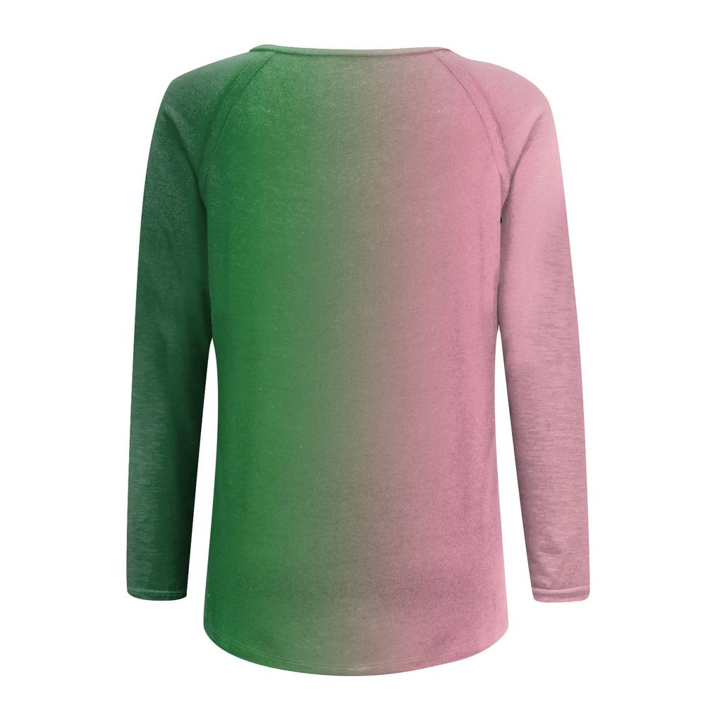 Women's Long Sleeve Plunger Sleeve  Witch Printed Casual Top T-Shirt