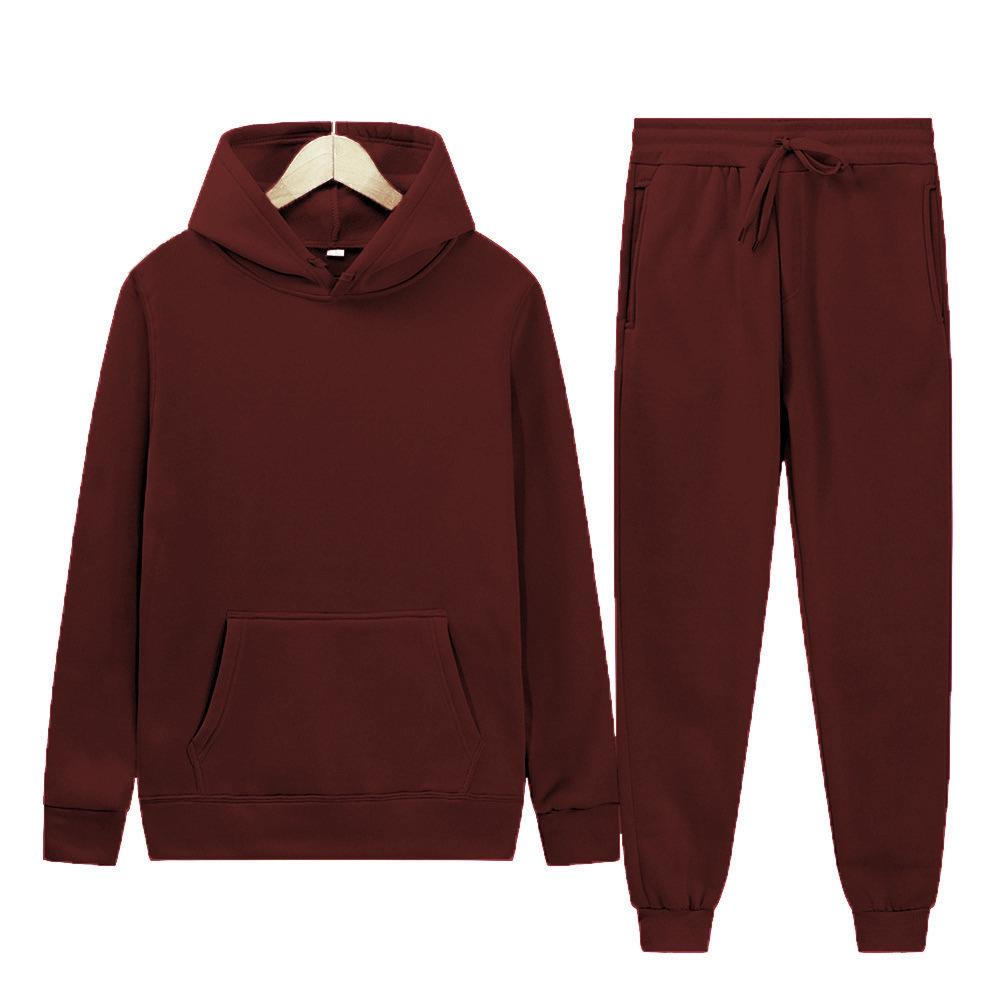 Unisex Thick Winter-Autumn Sportswear: Hooded Sweatshirt + Sweatpants Set