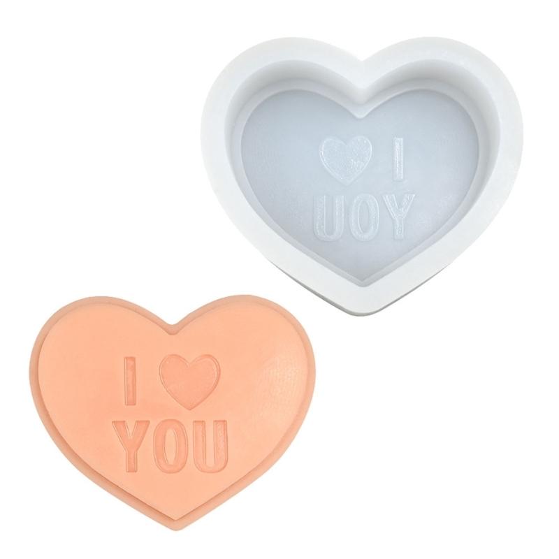 Valentinstag Herzform Silikon-Kerzenformen zur Kerzen- und Seifenherstellung Herzform Silikonformen für Schokoladenbacken