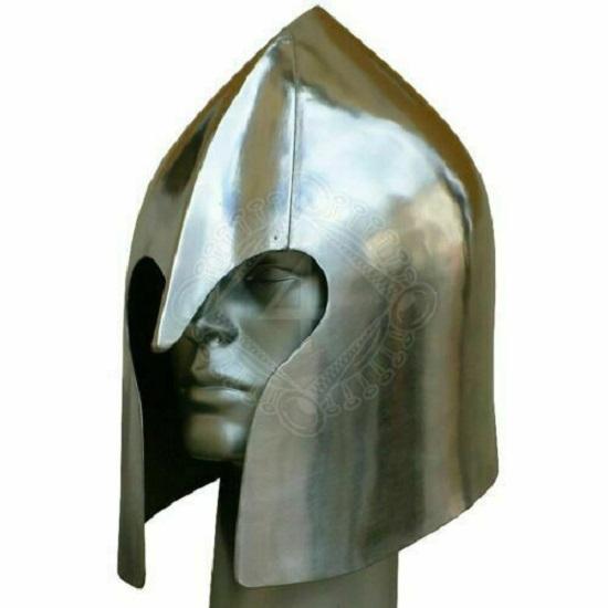 

Старинный стальной средневековый коринфский шлем Barbuda 18 калибра Шлем Хэллоуина