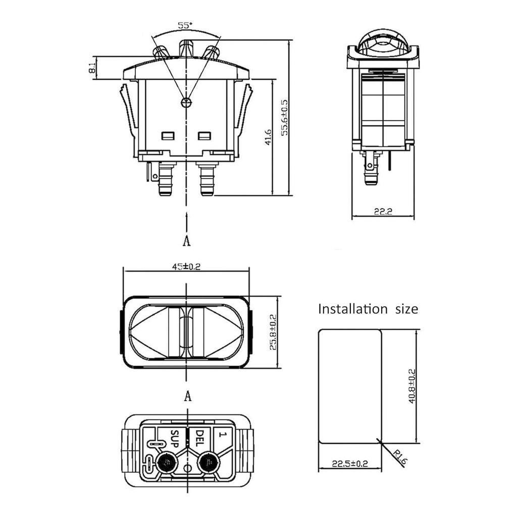 Ejoyous Air Spring Activation Switch Electric Cab Seat Valve Switch Paddle Type Push to Snap Tab ON Off ON Compressor Accessory Air Ride Suspension