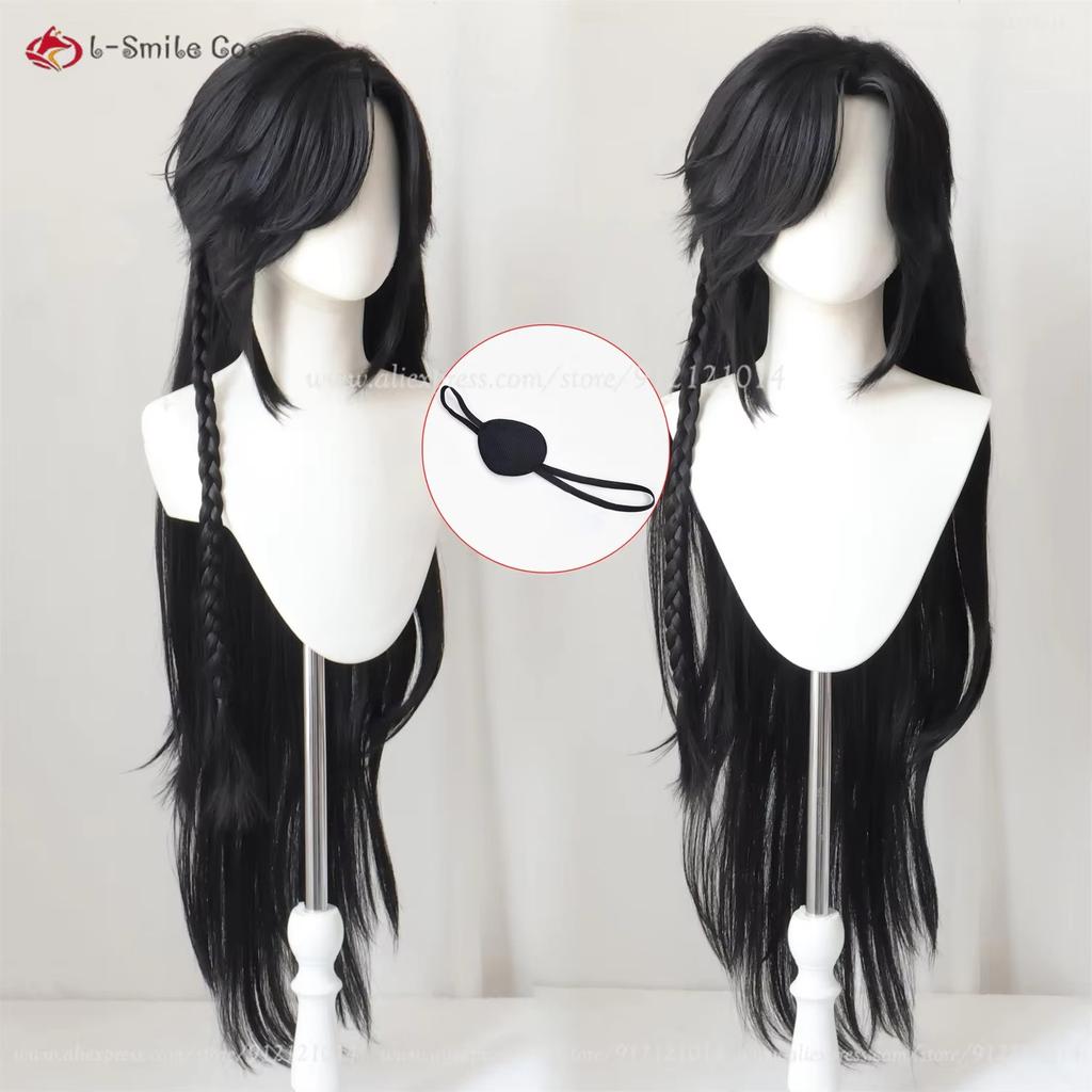 Anime Tian Guan Ci Fu Hua Cheng Cosplay Wig Heaven Officials Blessing Cosplay San Lang Black Wigs Heat Resistant Synthetic Hair