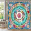 1Pc Luxury Floral Mandala Shower Curtain - Extra Long 70X70 Inches Bathroom Window Drapes With Pink For Lotus, Roses, Turquoise