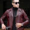 Steelstamp printed leather jacket men's spring and autumn lapel zipper locomotive riding trend fashion loose casual pu leather jacket