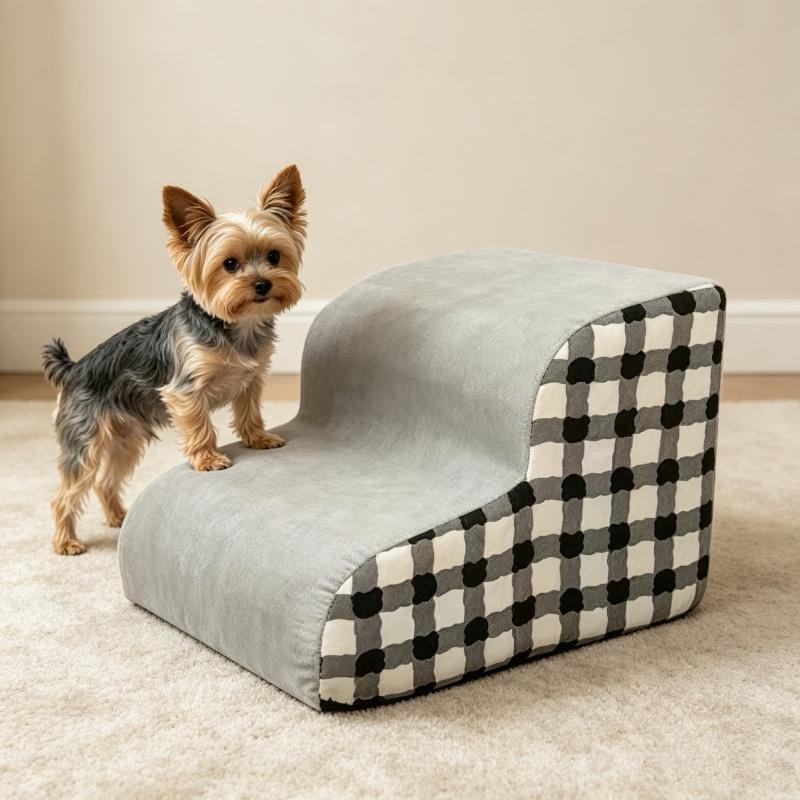 2 Steps Dog Secure Stairs High Density Foam Ramps Non-Slip Pets Steps for Older Dogs Pets with Joint Pain Sofa Bed Ladder