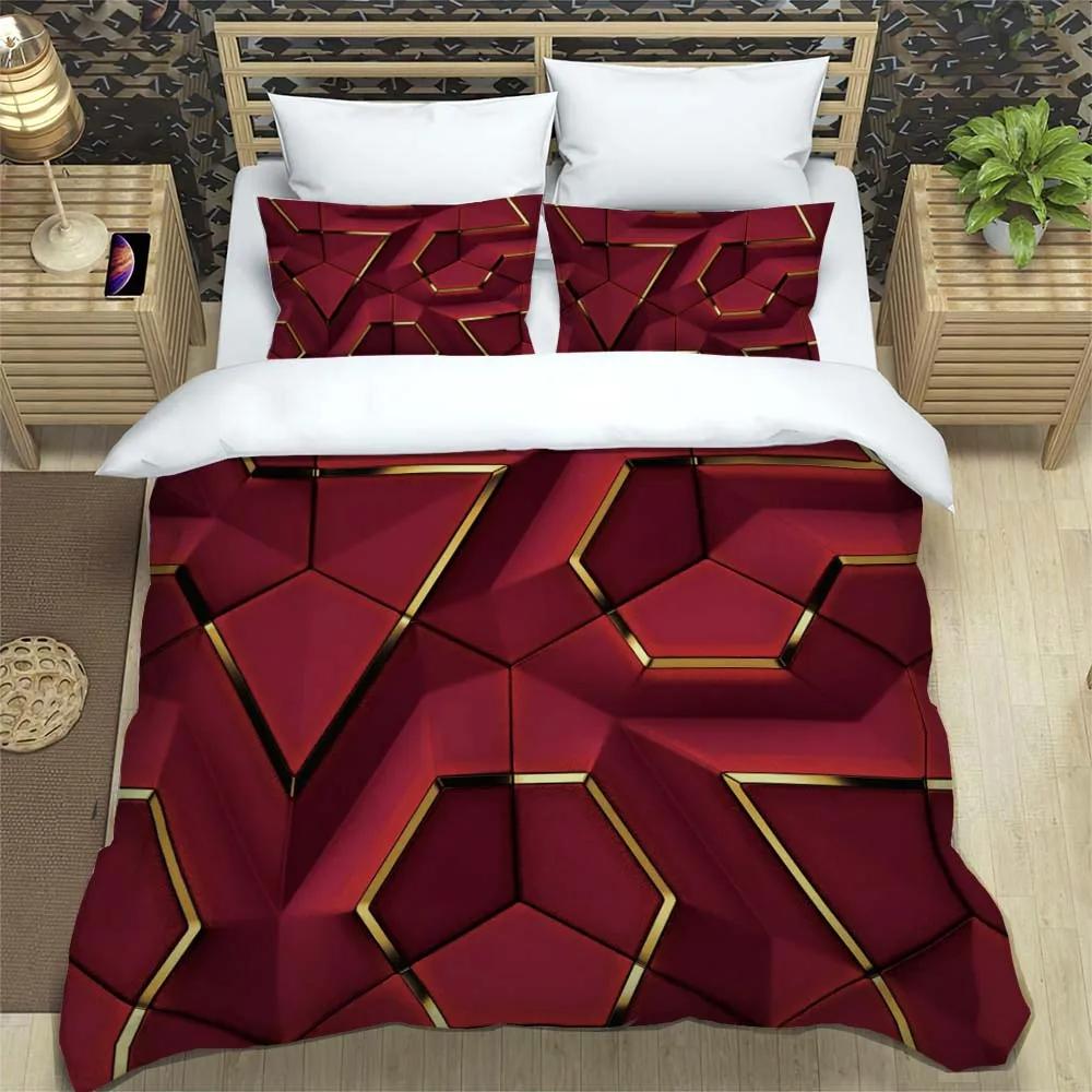 3D abstract modern geometric minimalist printed bedding Queen bedding set Soft and comfortable Customized King size bedding set