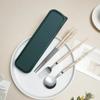 3Pcs/Set Portable Cutlery Set With Box Spoon Fork Chopsticks Set Stainless Steel Lunch Tableware Dinnerware Kitchen Accessories
