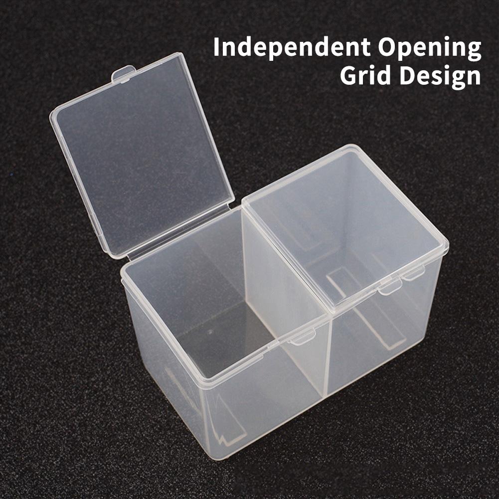 1pc Nail Storage Box Double Grille Dust Proof Belt Cover Cotton Sheet Napkin Storage Box Nail Accessories Finishing