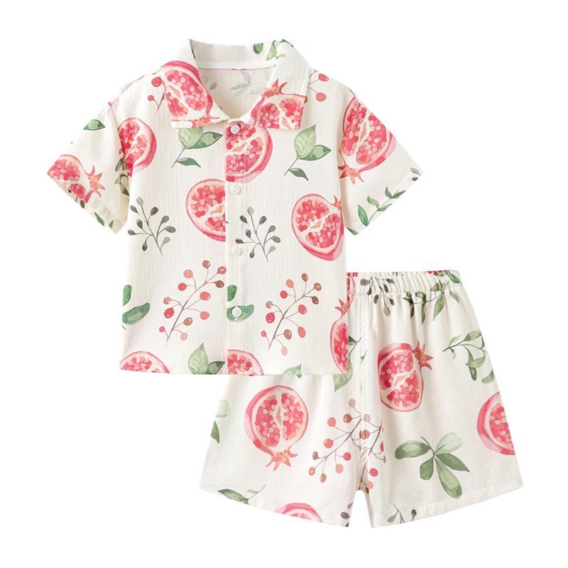Babylove Bobo Fruit Tea Summer Bamboo Cotton Short-Sleeve Loungewear Set 90